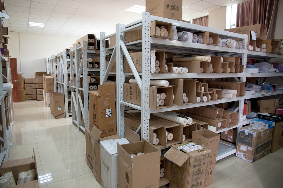 inside of a warehouse showing stock